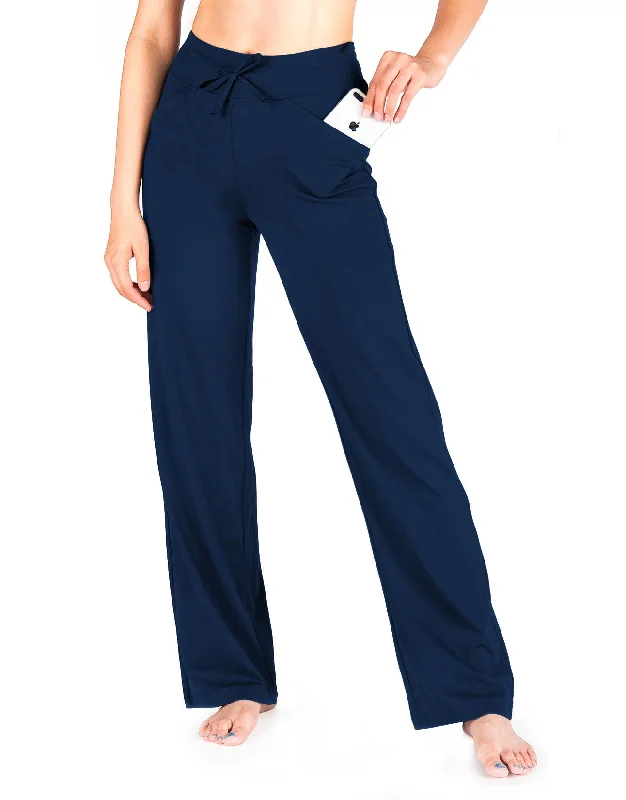 New Markdowns Essential Wide Leg Yoga Pants (Navy Blue)