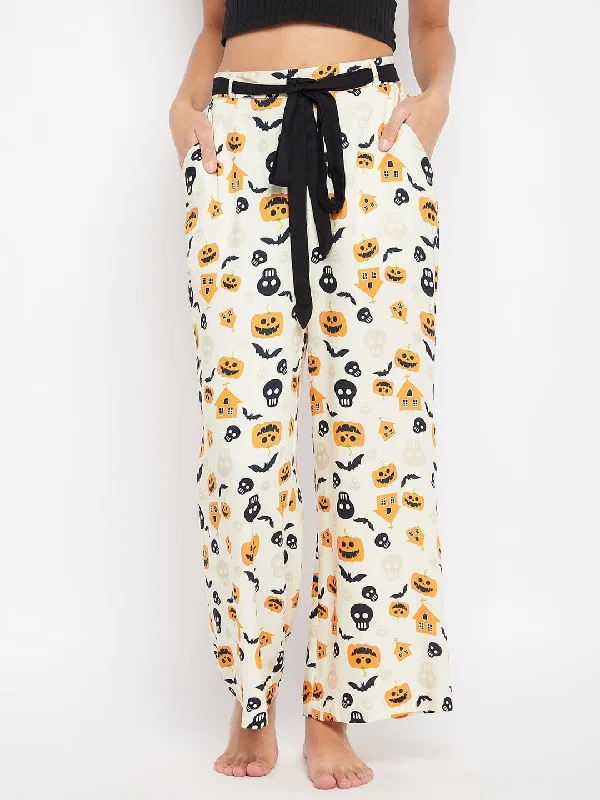 YEAR-End Clearance Off-White Halloween Printed Lounge Pants