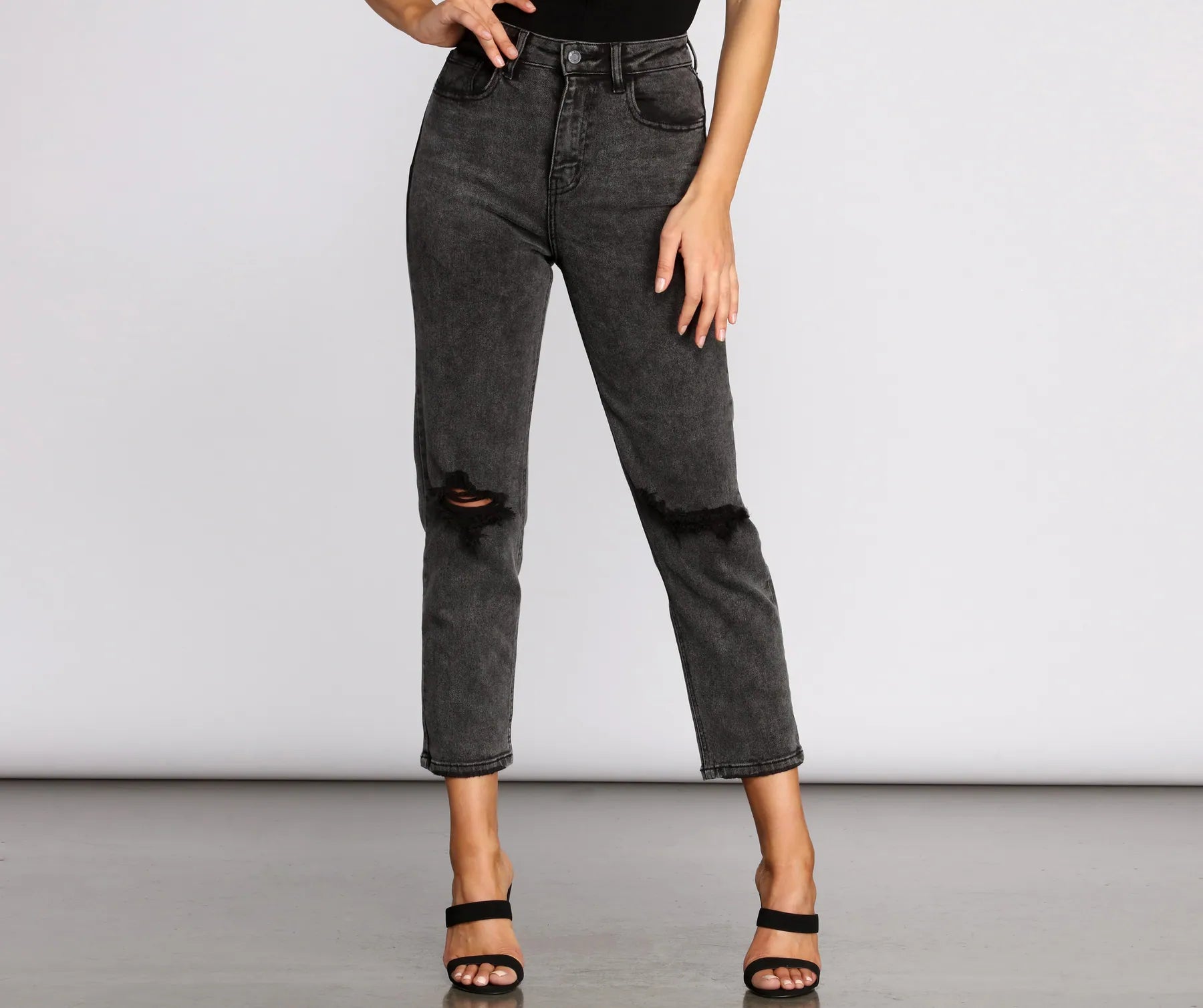 Price Slash High Rise Acid Wash Jeans