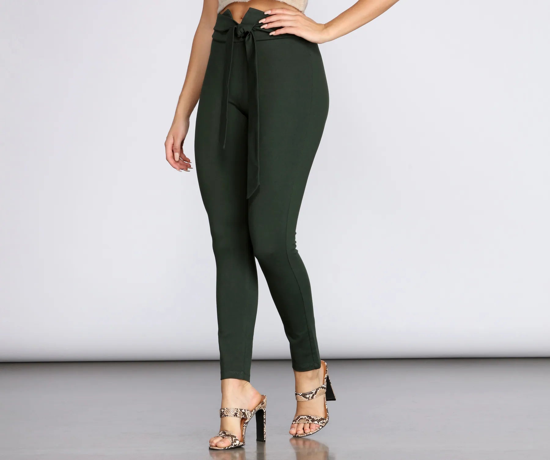 Big Deal Keep It Classy Tie Waist Pants