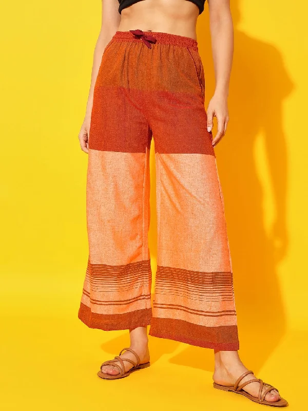 Discount Mania Orange Ikat Cotton Lounge Pants