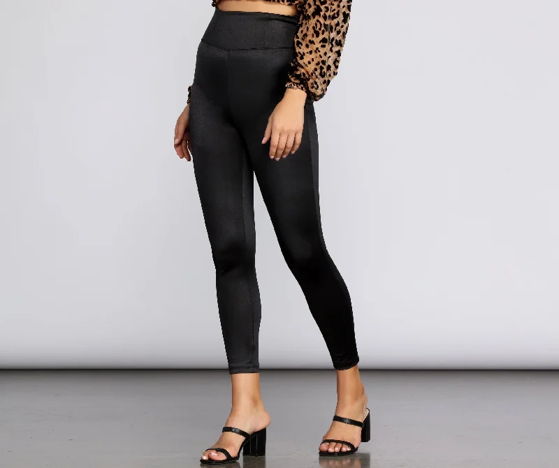 Weekend Bargains to Grab Sleek In Satin Liquid Leggings
