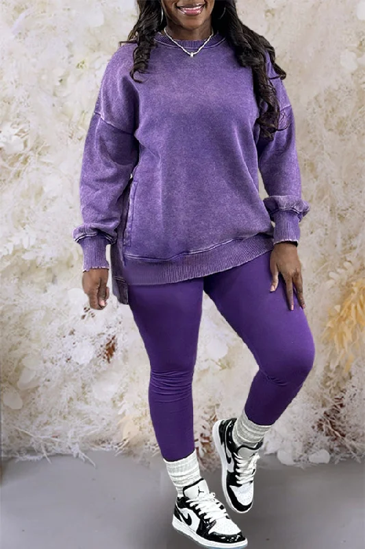 Fantastic Deals Casual Crew Neck Sweatshirt & Leggings Set