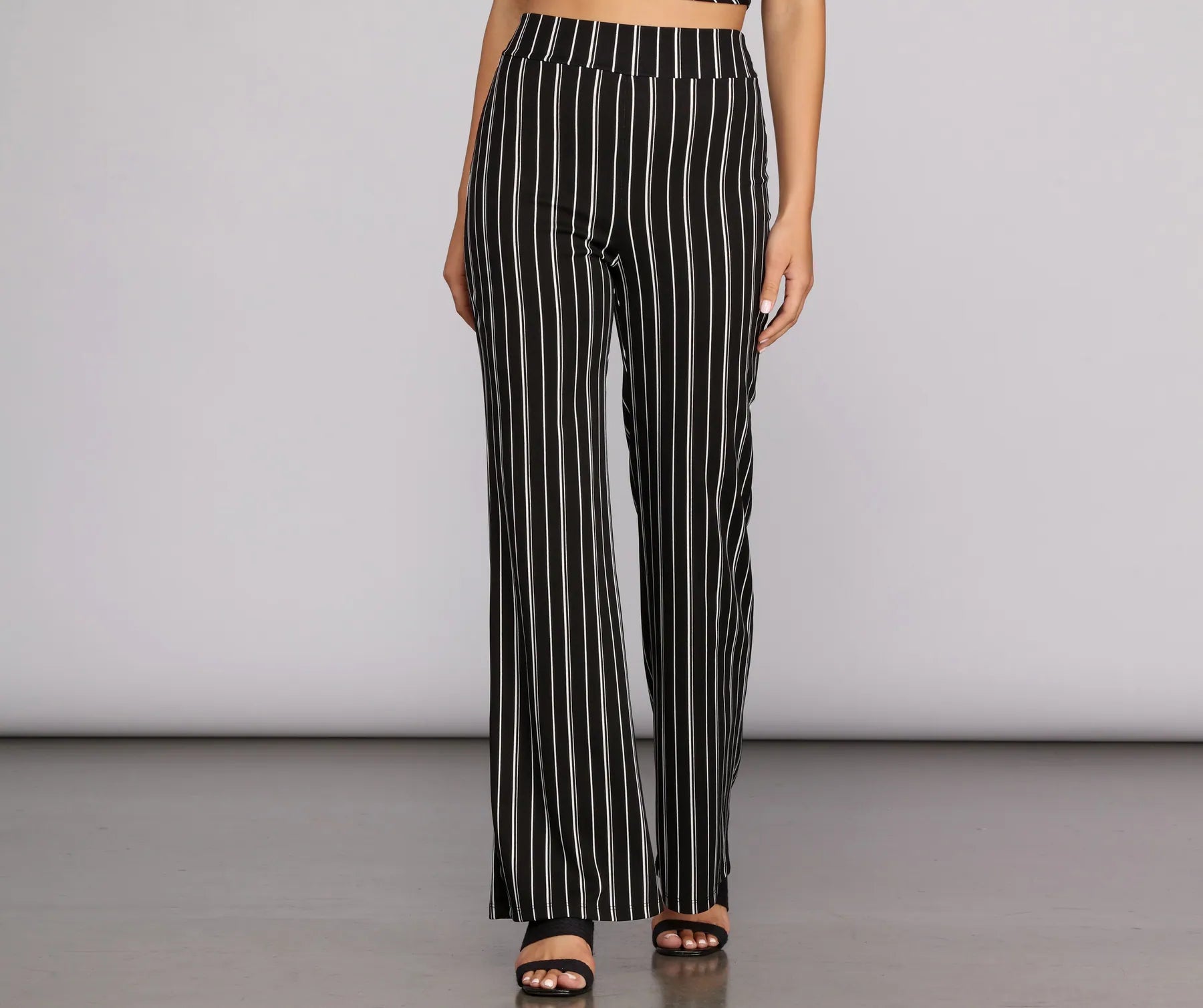 Seasonal Clearance Sleek In Stripes High Waist Pants