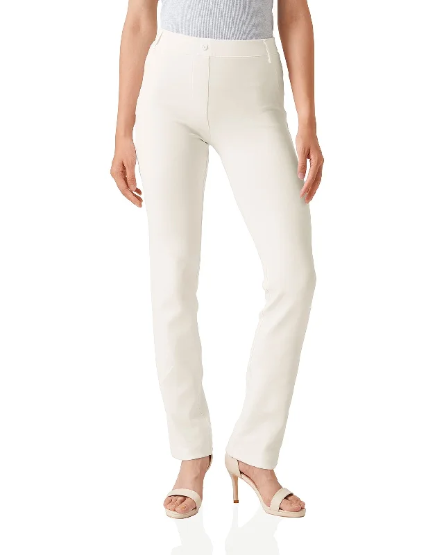 Weekend Specials Just for You Straight Leg Yoga Dress Pants, Back Pockets (Cream)