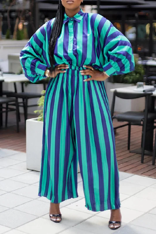 Final Markdown Stylish Striped Color Blocked Shirt & Pants Set