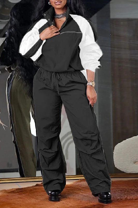 Epic Deals Casual Colorblock Snap Button Top & Pants Set
