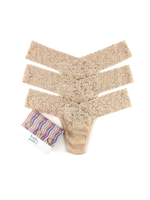 Bargain Prices 3 Pack Low Rise Thongs Chai