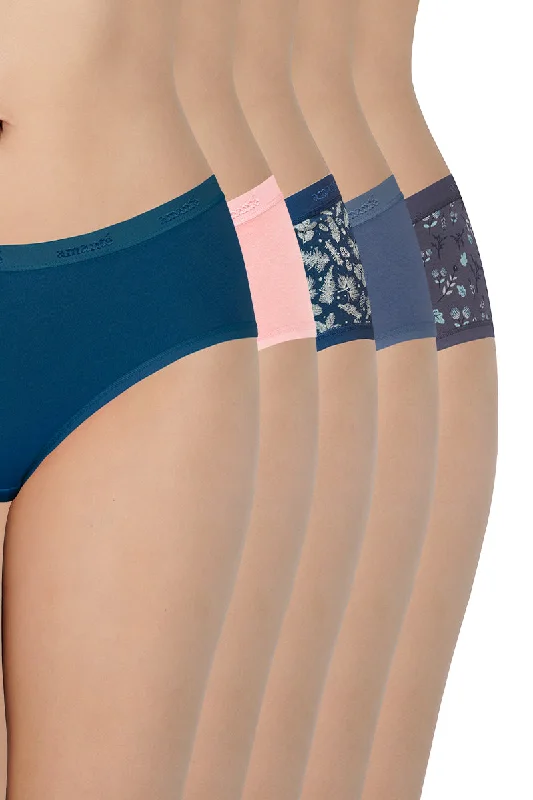Discount Mania Assorted Low Rise Hipster Panties (Pack of 5)