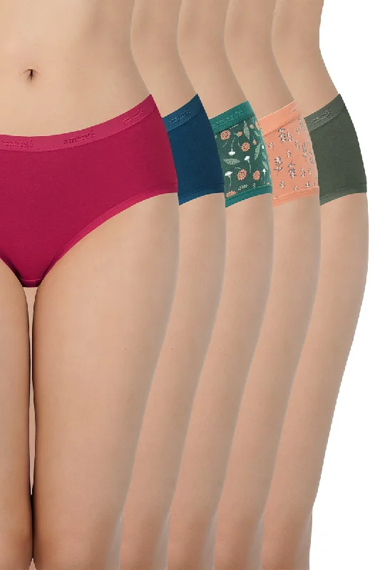 Instant Savings Assorted Mid Rise Hipster Panty (Pack of 5)