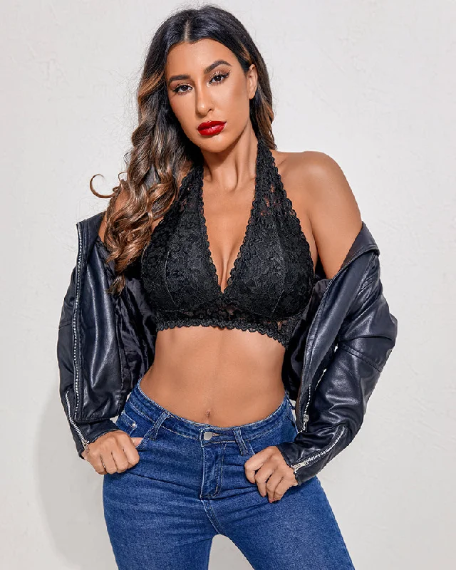 Massive Deals All Over Deep V Lace Wirefree Bra