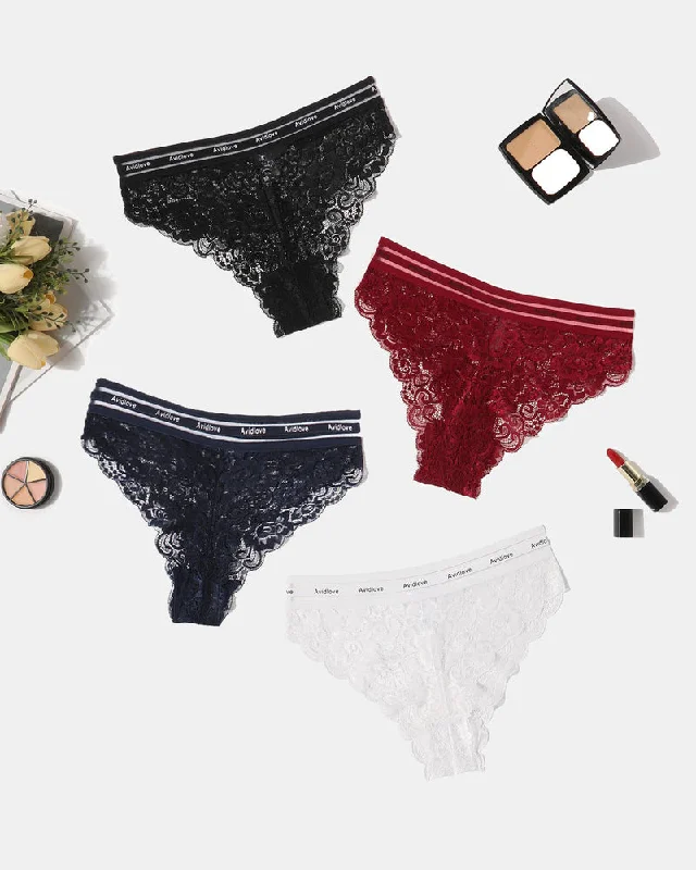 Bonus Savings Floral Lace Panties Hipster Underwear Briefs Panty Set