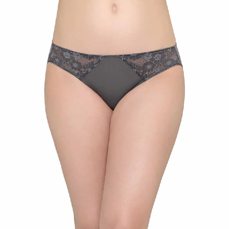 Weekend Deals That Spark Balcony & Beyond Low Waist Medium Coverage Everyday Wear Bikini Panty - Grey Weekend Deals That Spark Balcony & Beyond Low Waist Medium Coverage Everyday Wear Bikini Panty - Grey