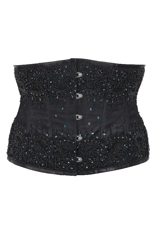 Weekend Bargains to Savor Black Beaded Couture Waspie Corset