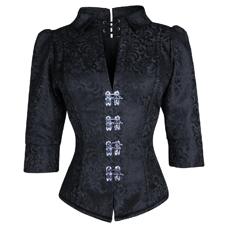 Price Reduction Black brocade corset shirt