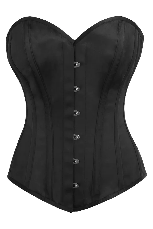 Year-End Sale Black Matte Satin Overbust