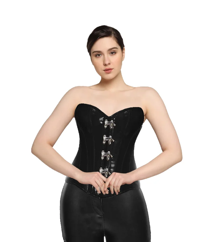 Weekend Specials to Grab Black PVC Authentic Overbust Corset with C-Lock