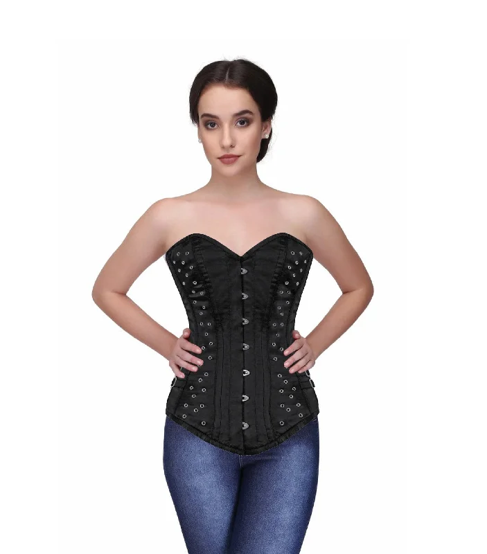 Weekend Sale: Don't Miss Out Black Satin Waist Reducing Over bust Corsets