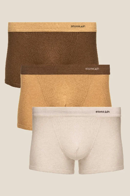 Weekend Bargains to Relish Boxer Brief 3 Pack / Camel, Bone & Brown