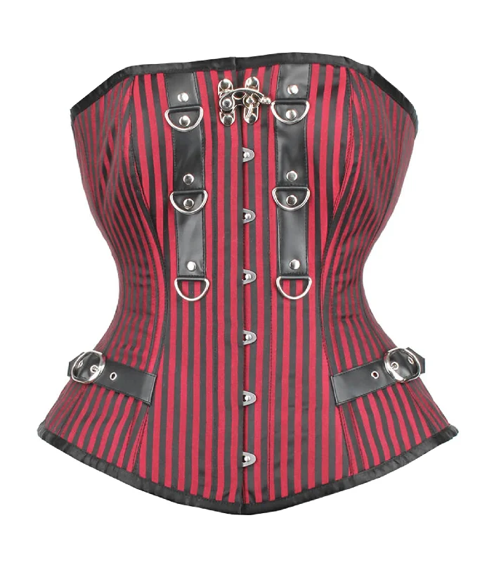 Sneak Peek Sale Stripes Brocade Gothic Waist Reducing Overbust Corset
