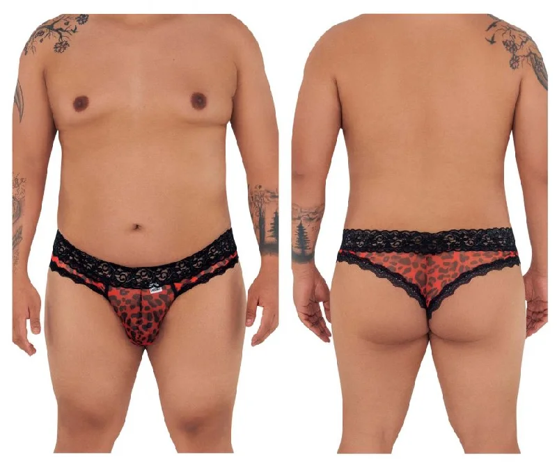 Get It Before It’s Gone CandyMan 99596X Mesh-Lace Thongs Color Leopard Print