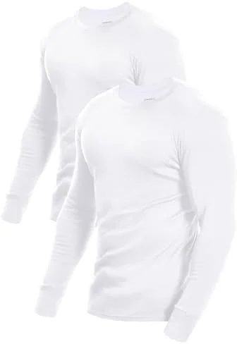 Time-Limited Offer Comfneat Men's 2-Pack Long Sleeve Shirts Cotton Undershirts