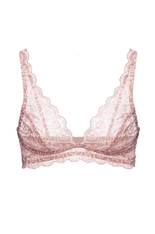 Don't Wait Commando Tulip lace bra bralette in Blush pink or Black