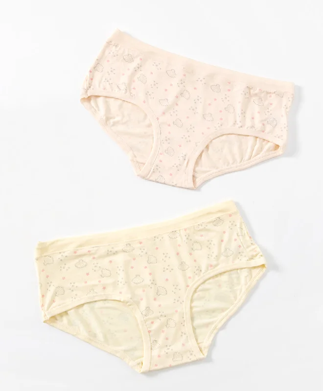 Price Drop Viscose Seashell Graphic Hipster Panties 2pcs Set