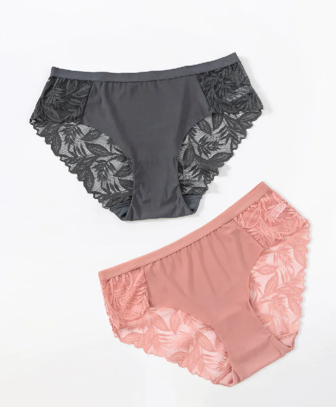 Fantastic Offers Floral Lace Mini Panties 2pcs Set