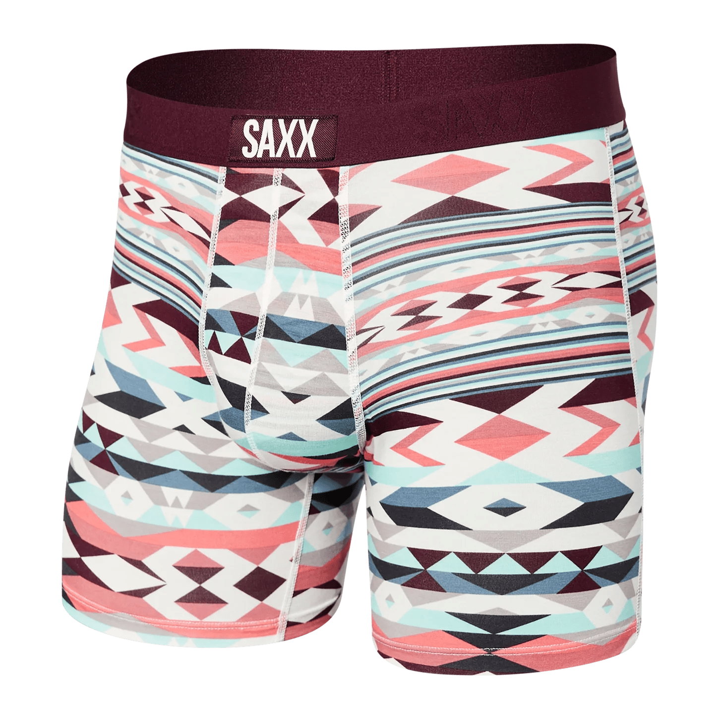Stock Clearance SAXX Vibe Super Soft Boxer Brief - SXBM35 ROP - Tropical Pop Storm Blue