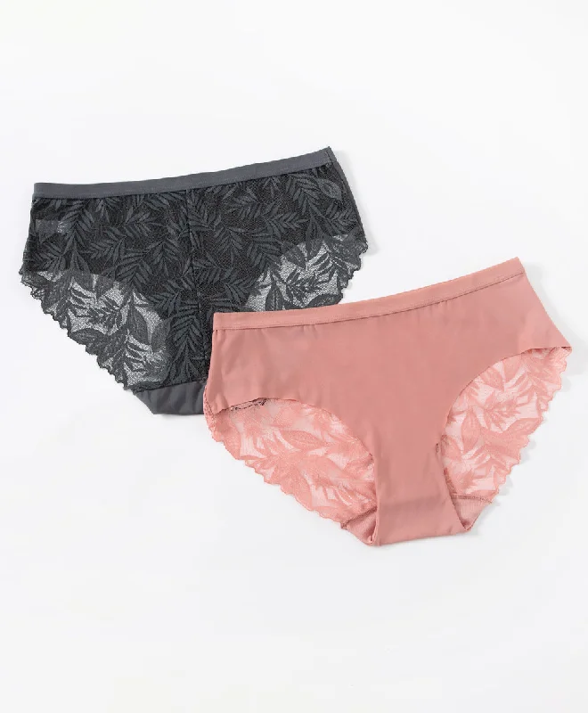 Unmissable Offer Floral Lace Mini Panties 2pcs Set