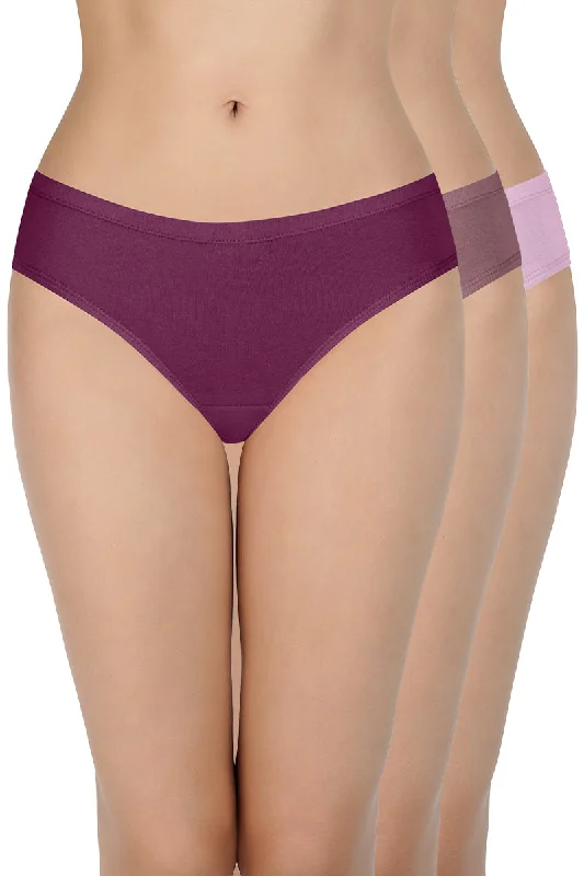 Deal Dash 100% Cotton Bikini Panty Pack (Pack of 3) - D001 - Solid