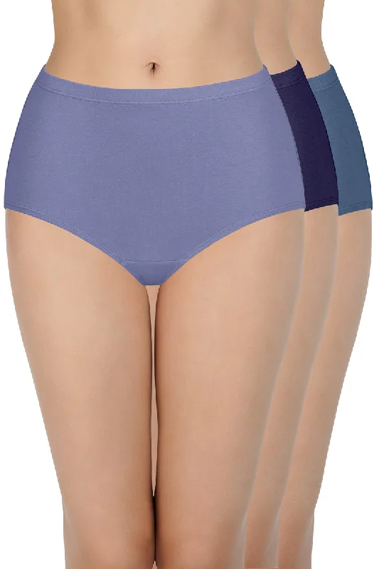 Don’t Miss Out 100% Cotton Full Brief Panty Pack (Pack of 3) - D025 - Solid