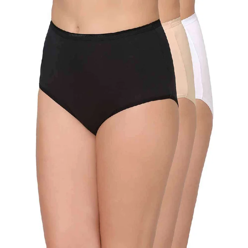 Reduced Price Cotton High Waist Full Coverage Everyday Wear Pack of 3 Full Brief Maxi Panty Reduced Price Cotton High Waist Full Coverage Everyday Wear Pack of 3 Full Brief Maxi Panty