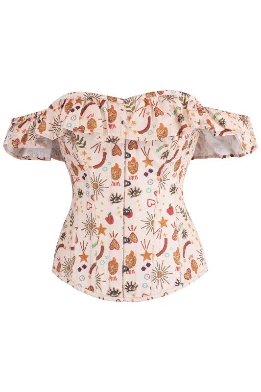 Weekend Specials to Indulge In Cotton Print Sleeved Corset Top