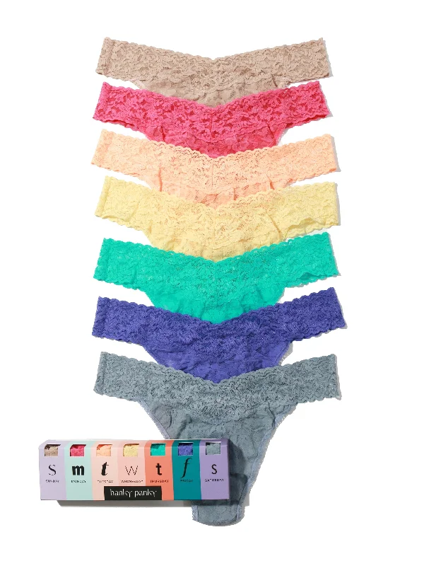 Weekend Bargains to Sizzle Days of the Week Original Rise Thong 7 Pack