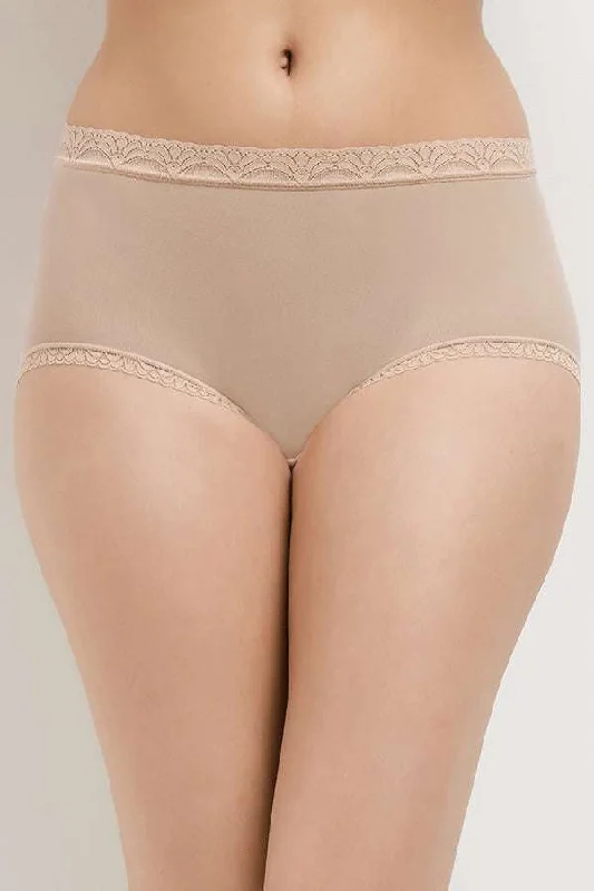 Steals and Deals Dear Hip Brief Low Waist Full Coverage Panty - Beige