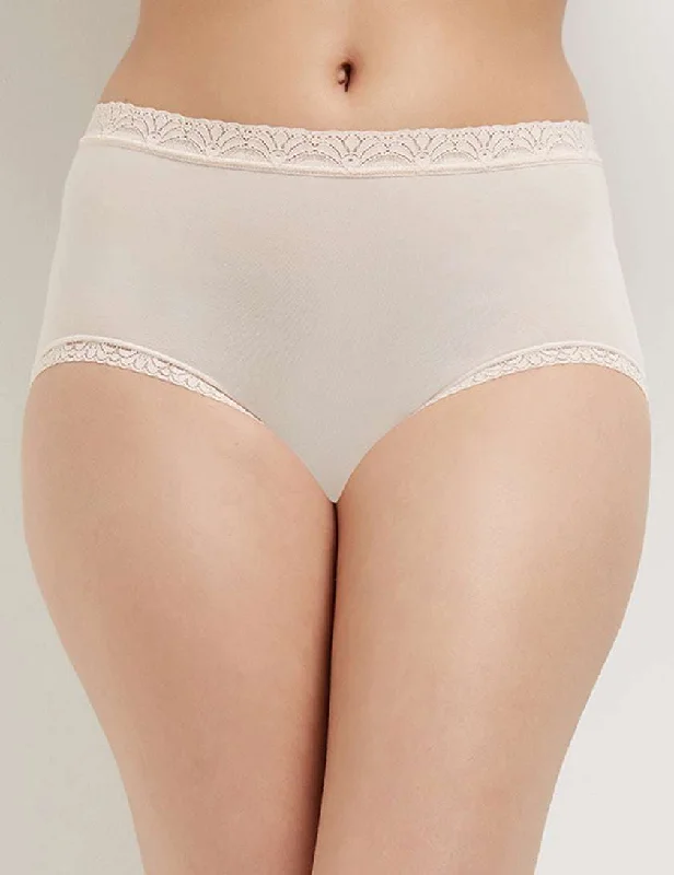 Mega Discount Dear Hip High Coverage Low Waist Brief Panty - Beige