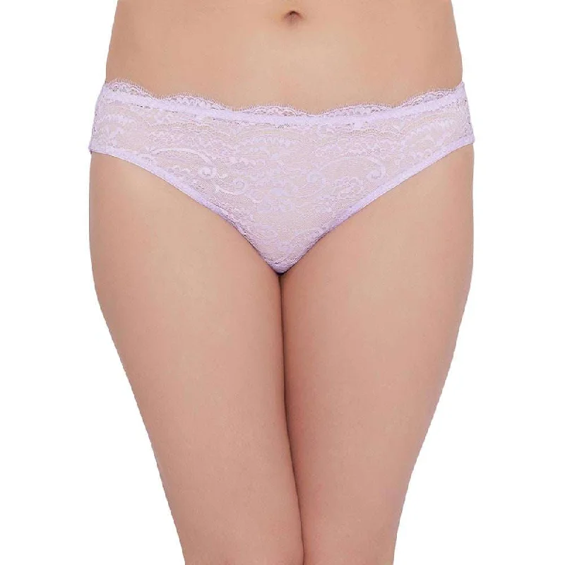 New Arrival Essential Lace Low Waist Low Coverage Bridal Wear Lace Bikini Panty - Lavender