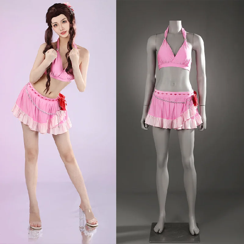 One-DAY Sale Final Fantasy VII Rebirth FF7R Aerith Gainsborough Cosplay Costume Swimsuit C08962 One-DAY Sale Final Fantasy VII Rebirth FF7R Aerith Gainsborough Cosplay Costume Swimsuit C08962
