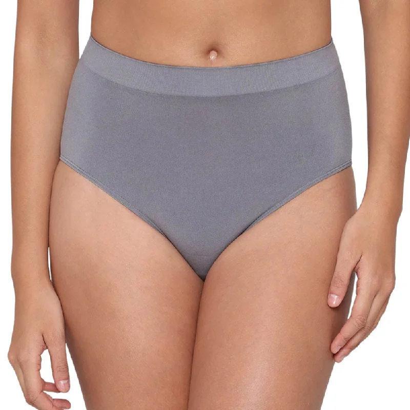 Deep Discounts Firm Fit High Waist Full Coverage Everyday Wear Brief Panty - Grey