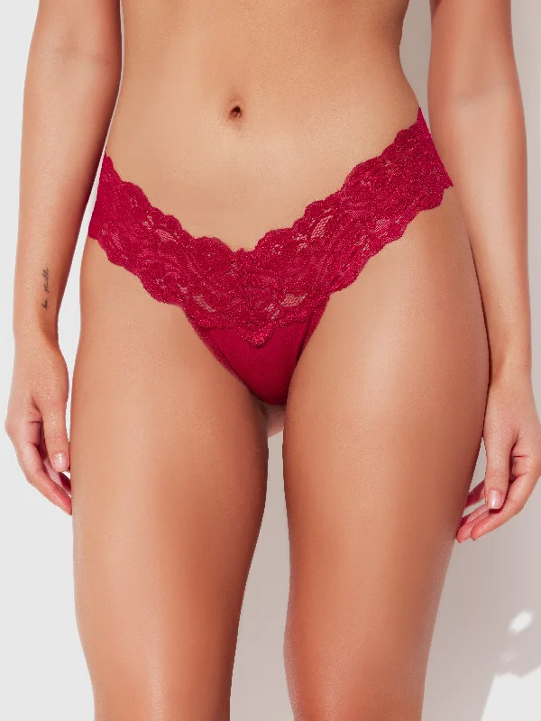 Make Your Weekend Count with Savings Bridget Stretch Cotton & Lace Thong