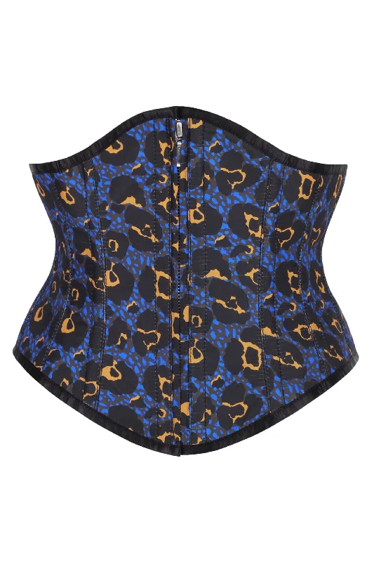 Weekend Specials to Snag Front Zip Purple Leopard Print Waspie Corset