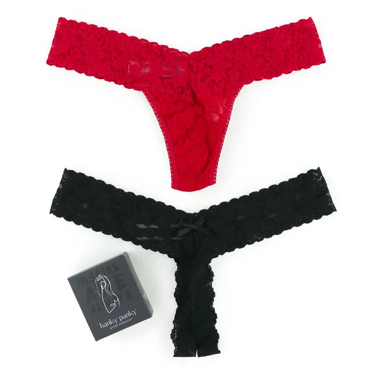 Weekend Discounts to Savor Hanky Panky "Naughty & Nice" Low Rise Thong Set
