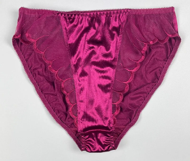 Weekend Discounts to Indulge In High Leg Satin Panty Sheer Mesh Trim