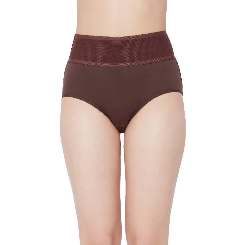 Fantastic Offers Ruby-High-Waist-Cotton-Panties-Coffee Brown