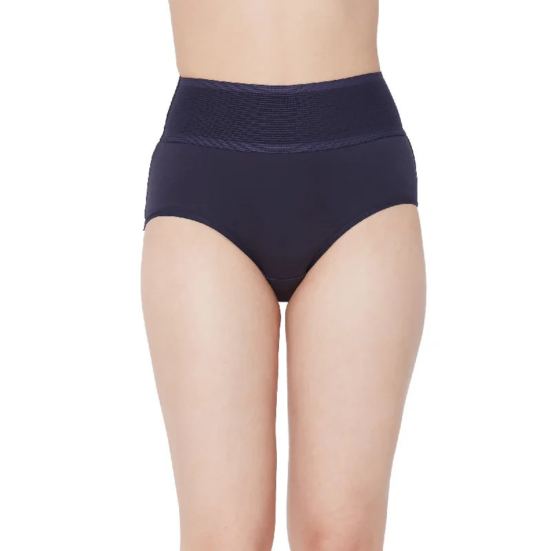 Bargain Bin Ruby-High-Waist Cotton-Panties-Navy Blue