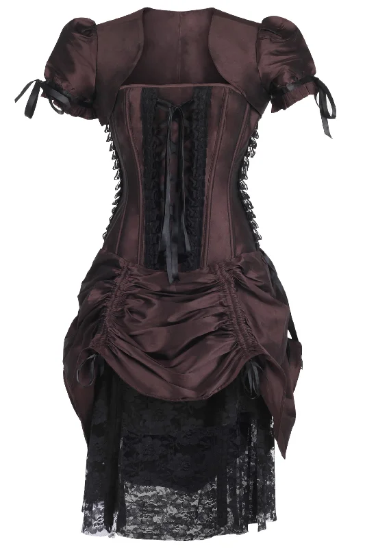 Epic Value Historically Inspired Brown Corset Dress with Bolero