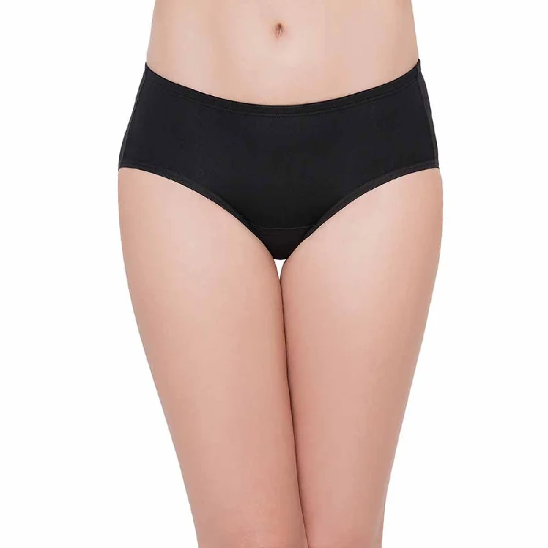 Special Discount Hygieni Mid Waist Full Coverage Day Wear High Absorbency Period Panty - Black