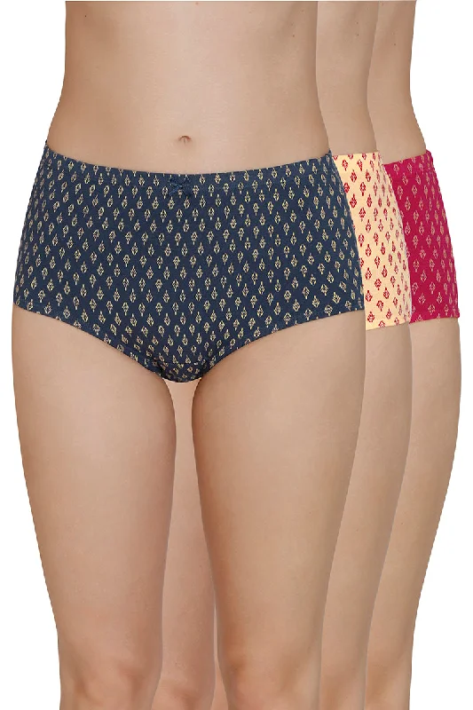 Big Discounts Inner Elastic Print High Rise Full Brief Panties (Pack of 3)